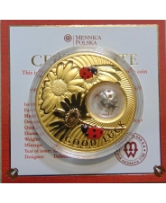 Ниуэ 2 доллара 2013 Божья коровка Монета на счастье Good Luck Ag